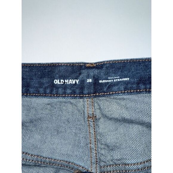 Old Navy High Rise Slouchy Blue Jean Shorts Cut Off Denim 5" Non Stretch 28 Plus - Picture 12 of 13